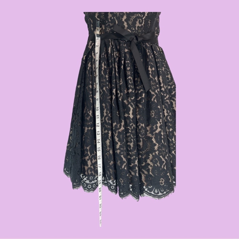 Liberated & Free Chantilly Lace Strapless Party Prom Dress Black Size 2 - Picture 2 of 10